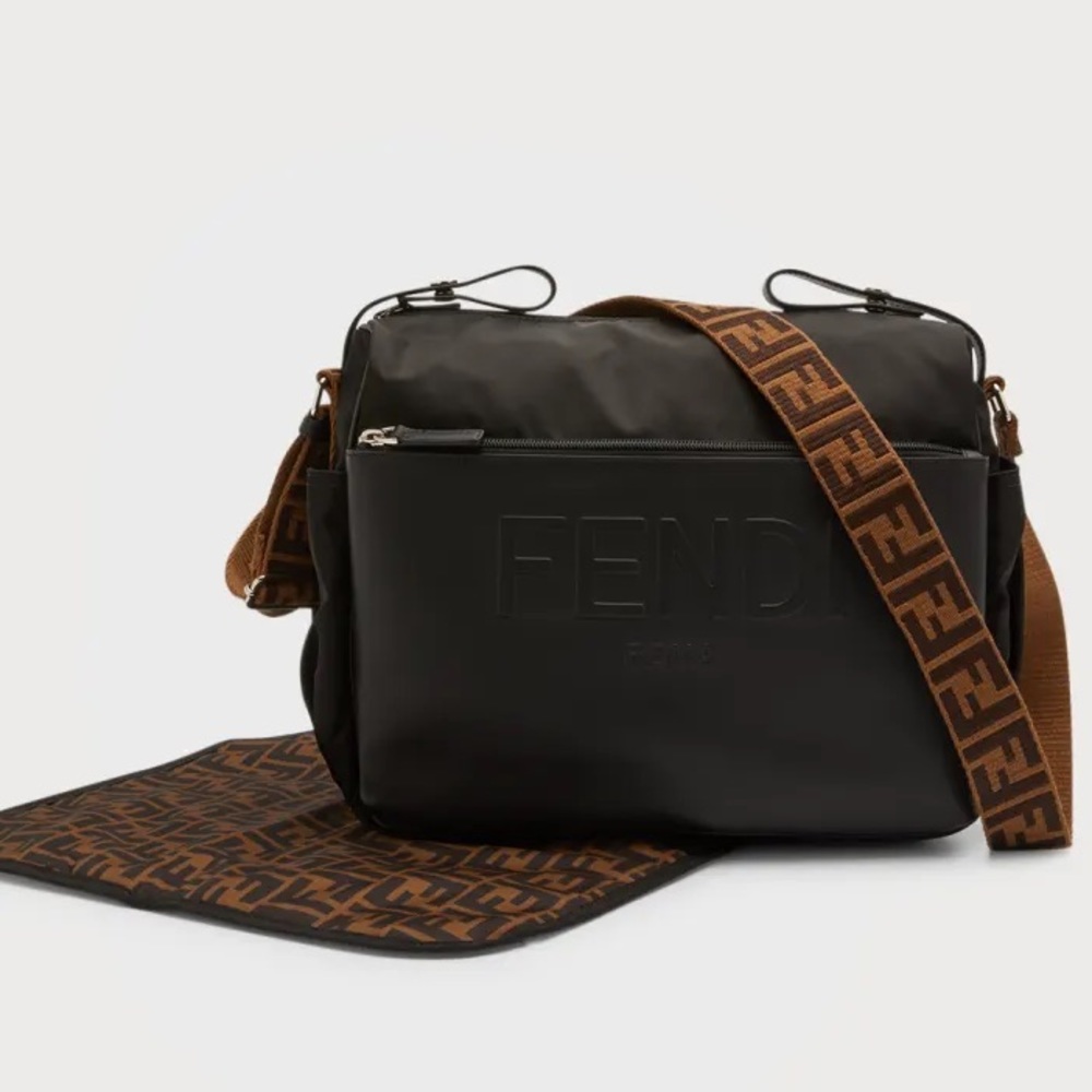 FENDI NYLON EMBOSSED LOGO DIAPER BAG FROM SAKS! PAID $1,790!